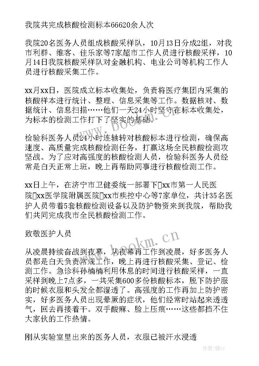 核酸检测专班工作报告总结