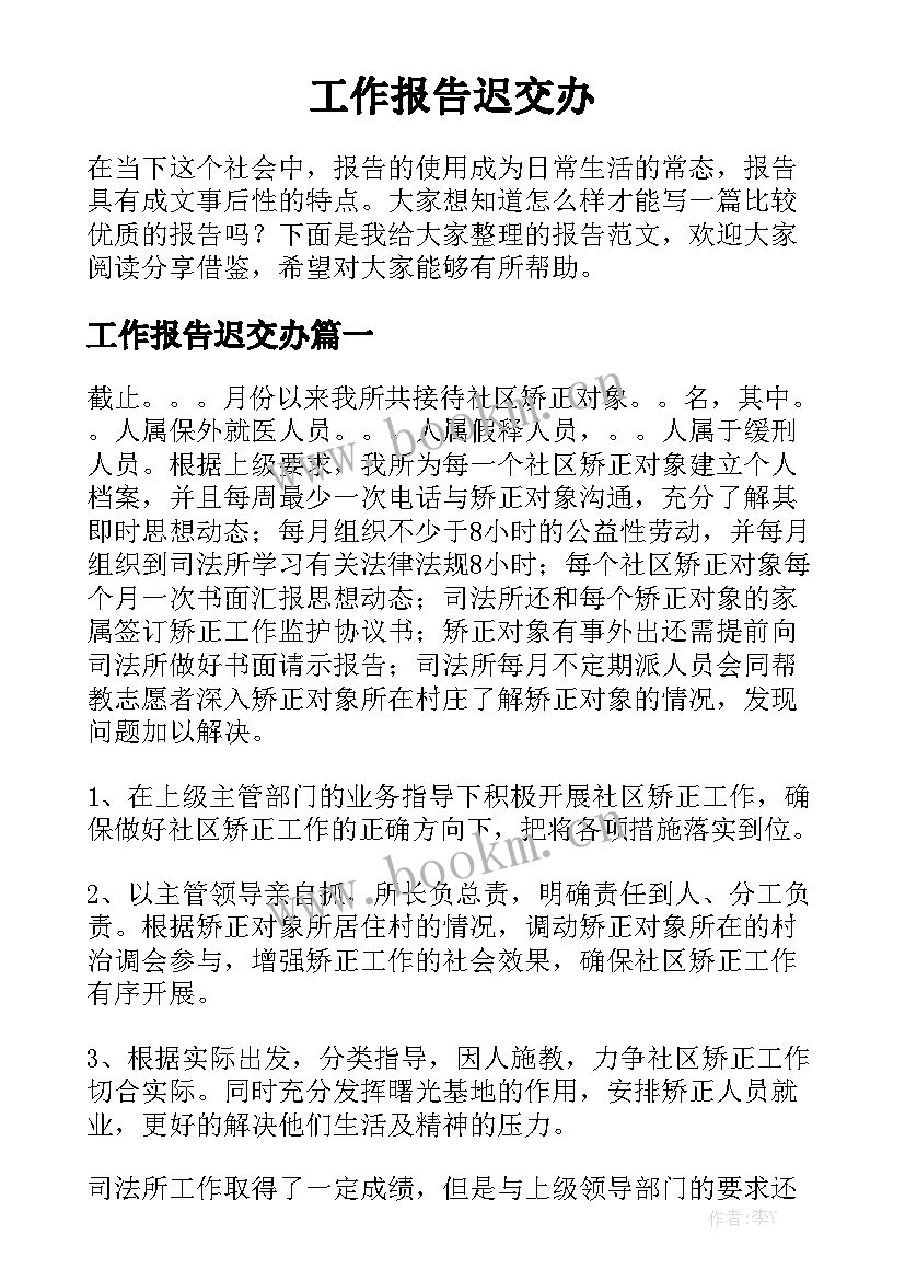 工作报告迟交办