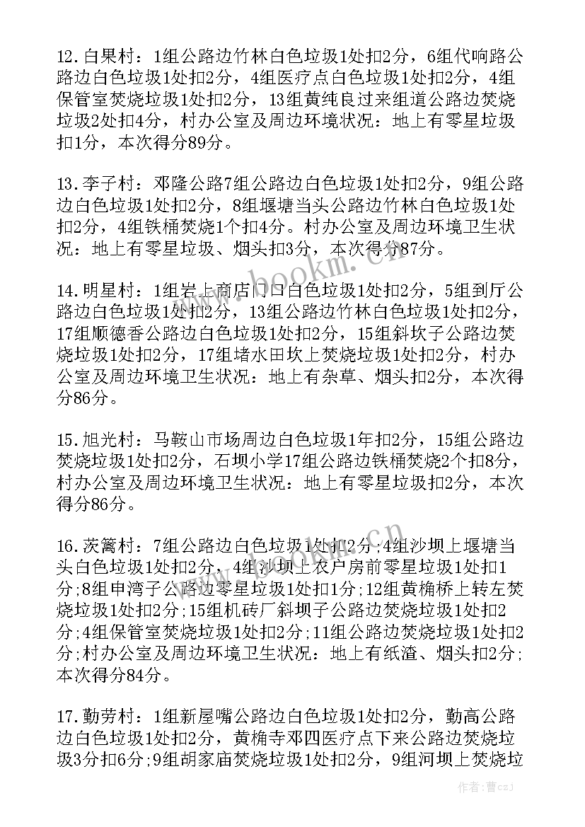 垃圾治理工作会议记录 农村生活垃圾治理通报