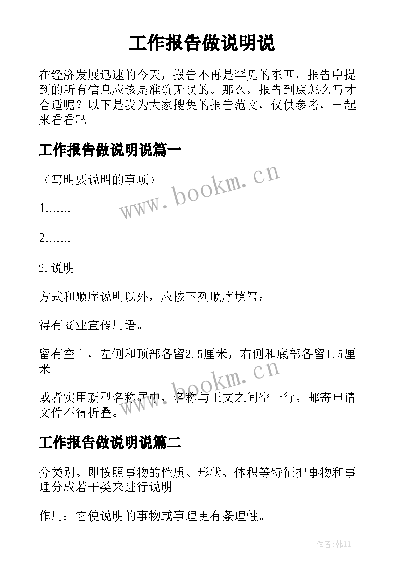 工作报告做说明说