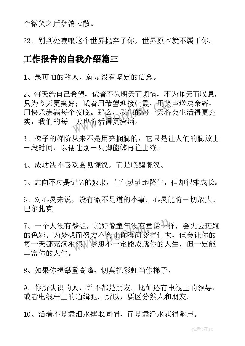 工作报告的自我介绍