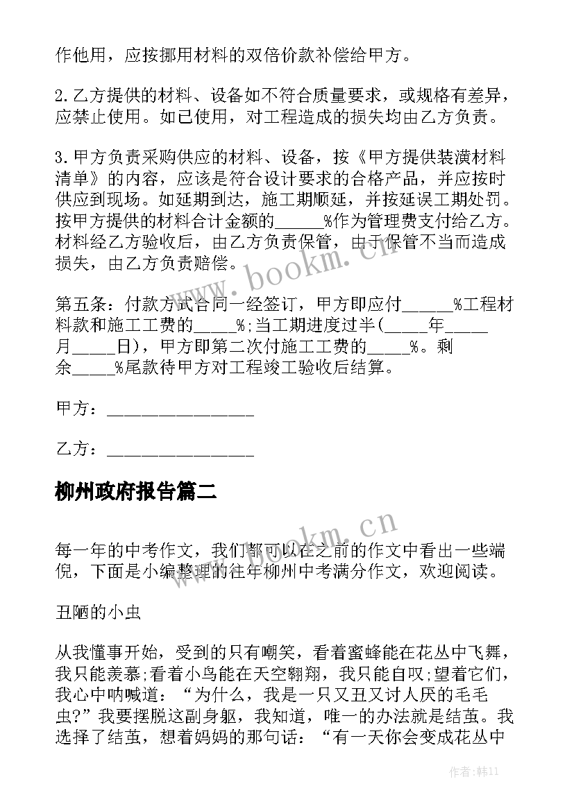 柳州政府报告