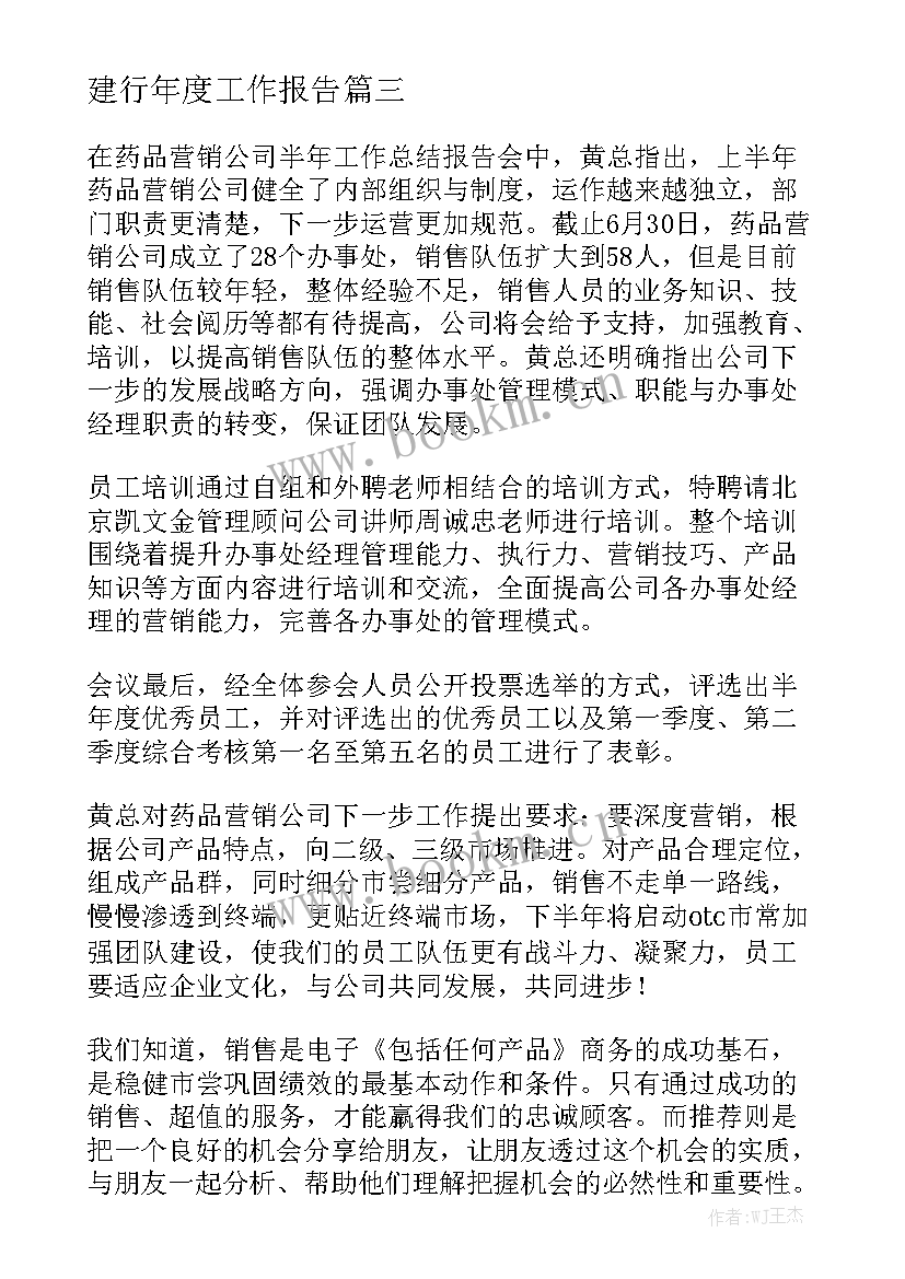 建行年度工作报告