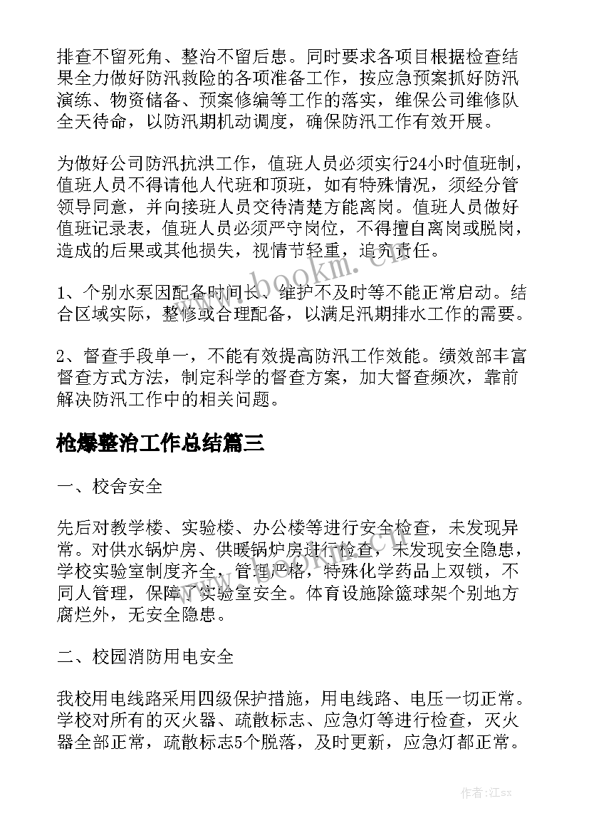 枪爆整治工作总结