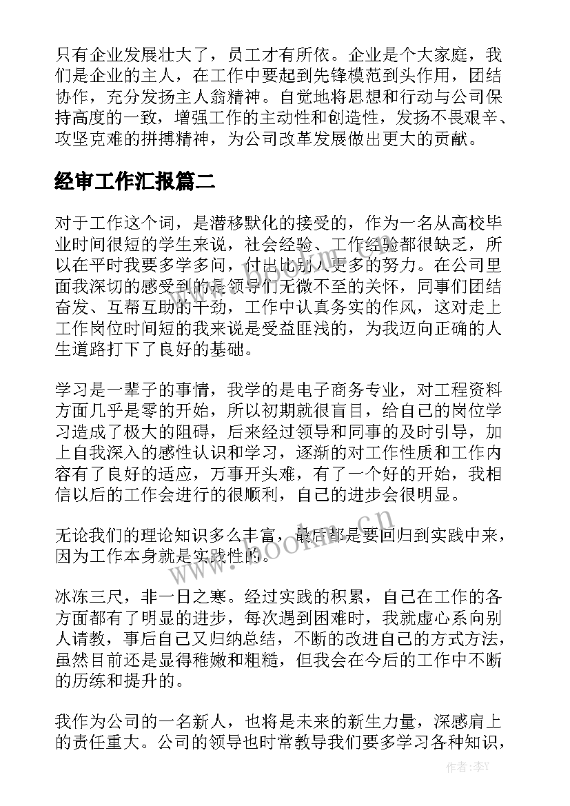 经审工作汇报