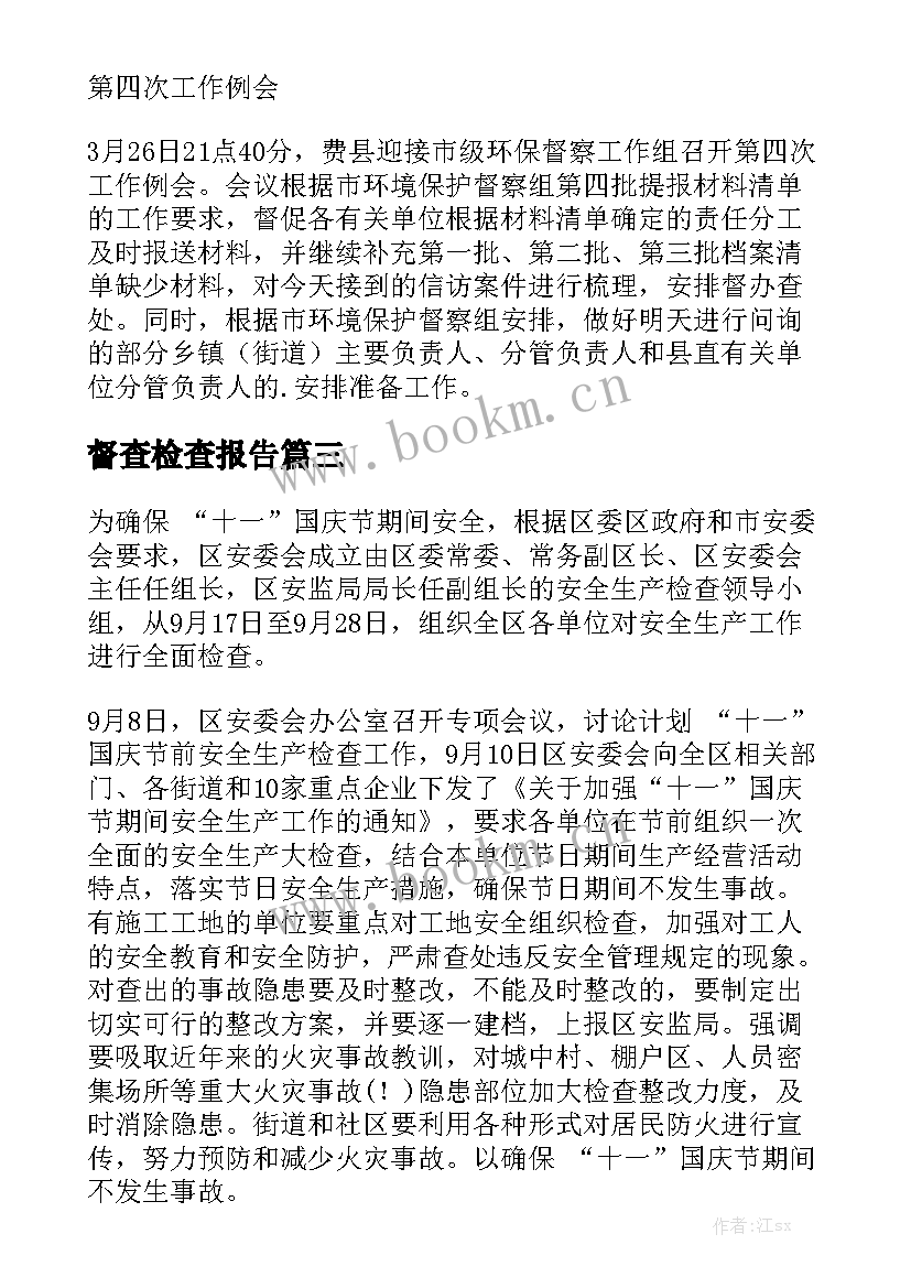 督查检查报告