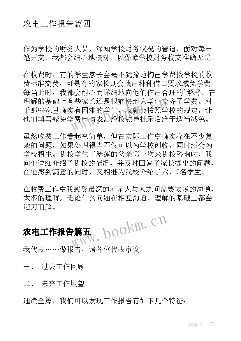 农电工作报告