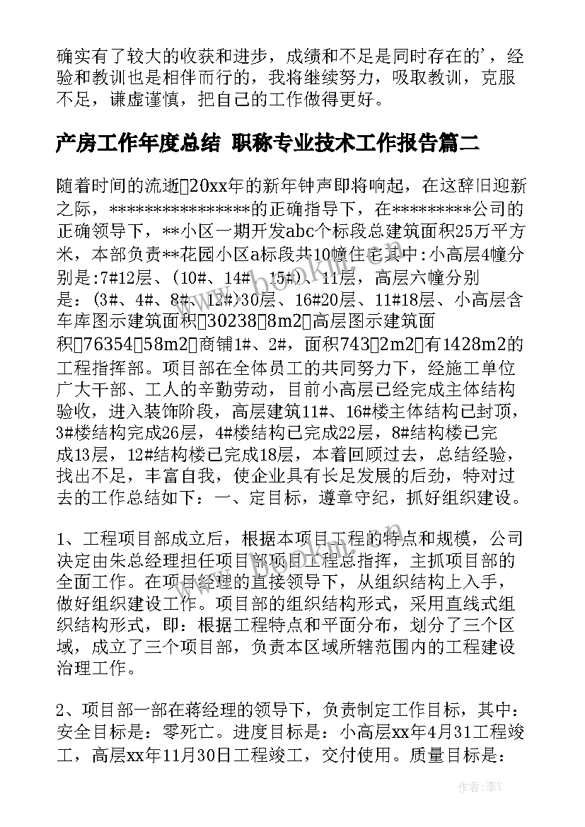 产房工作年度总结 职称专业技术工作报告