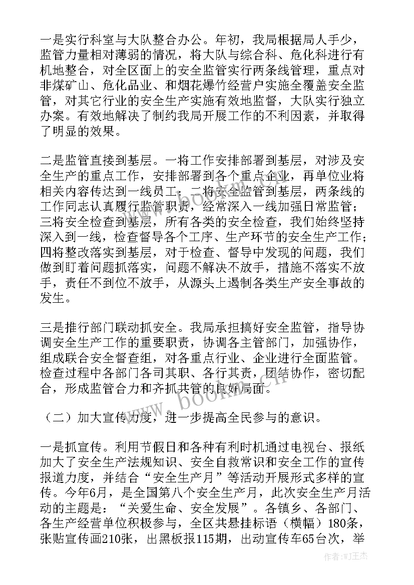 安监局年度工作总结