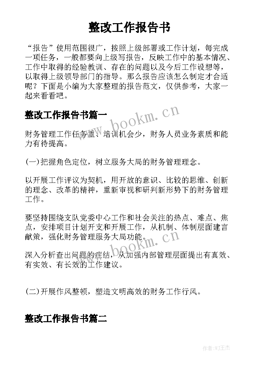 整改工作报告书