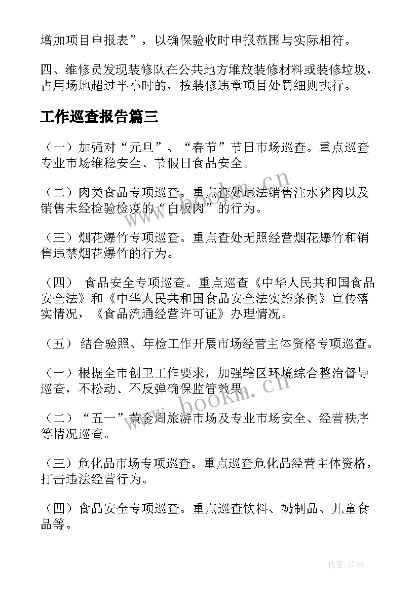 工作巡查报告