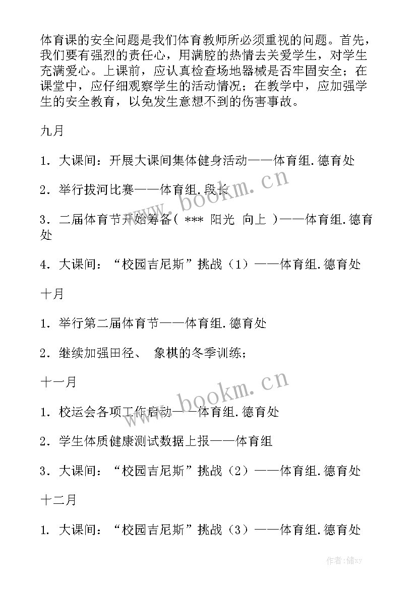 小学体育工作总结