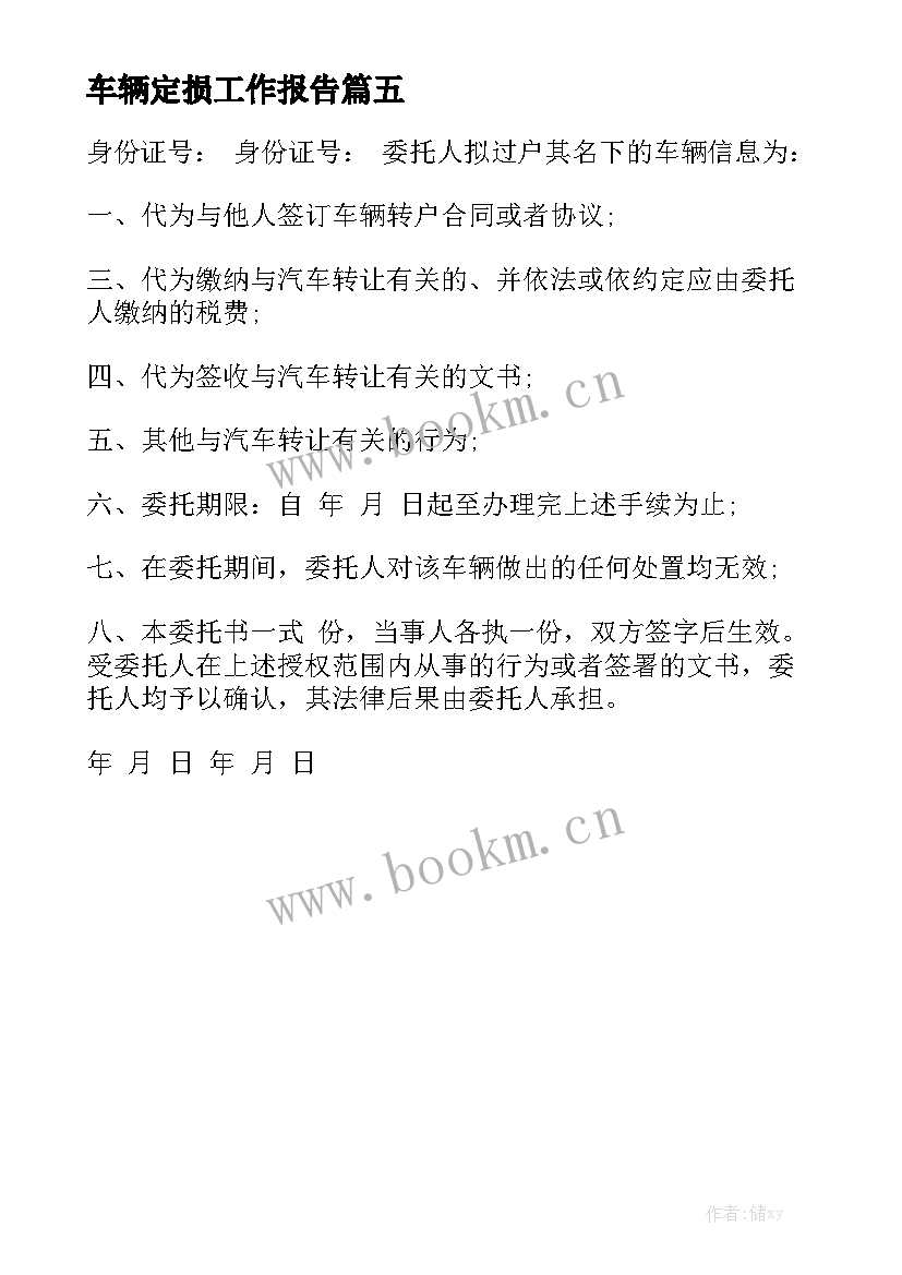 车辆定损工作报告