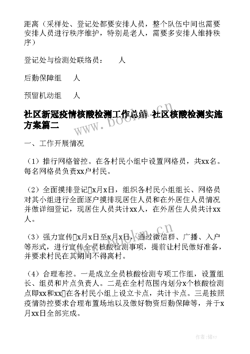 社区新冠疫情核酸检测工作总结 社区核酸检测实施方案