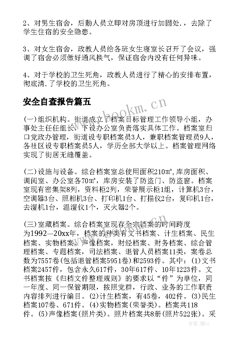 安全自查报告