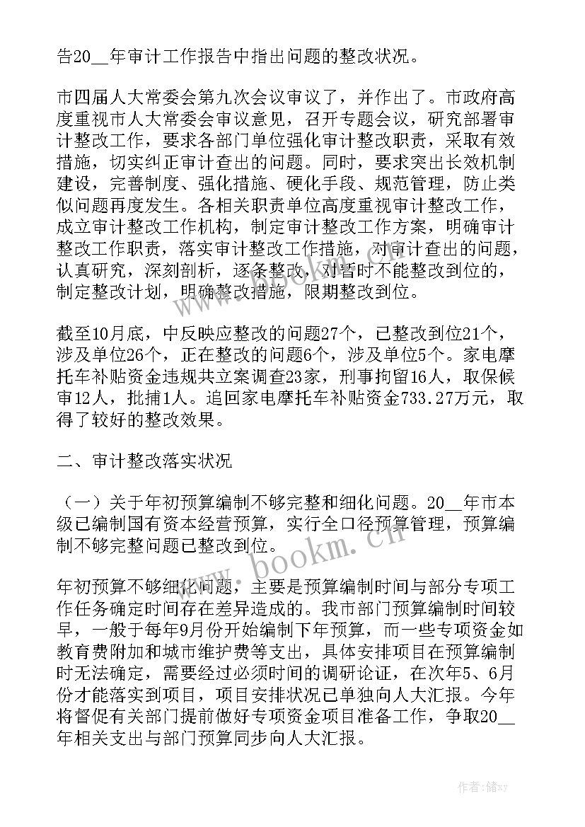 审计整改监督工作总结