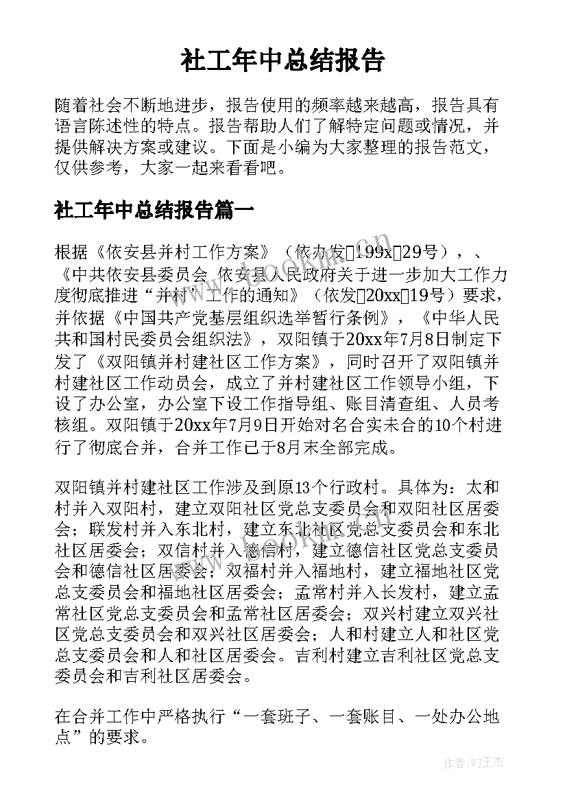 社工年中总结报告