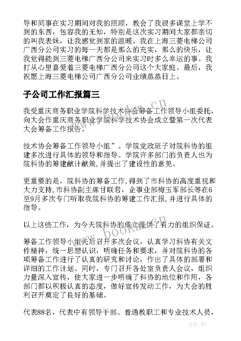 子公司工作汇报