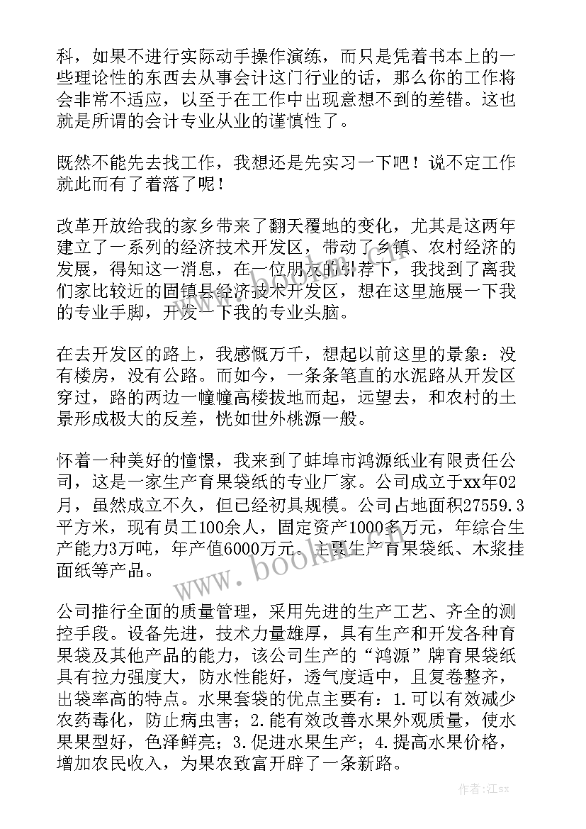 会计岗位工作实践报告