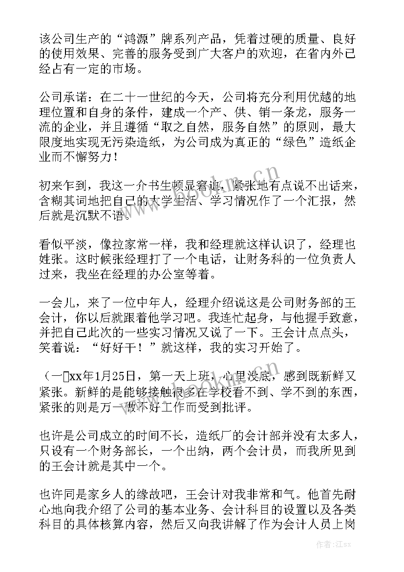 会计岗位工作实践报告