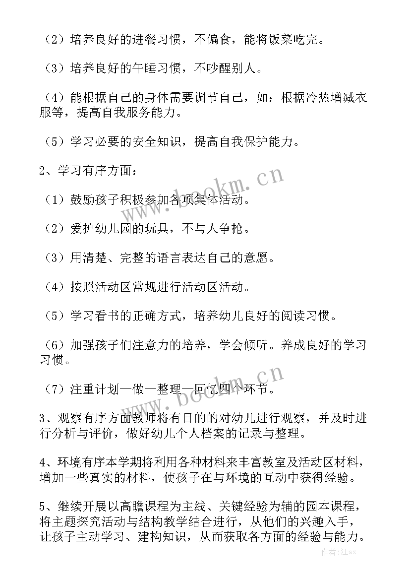 班级工作计划大大班