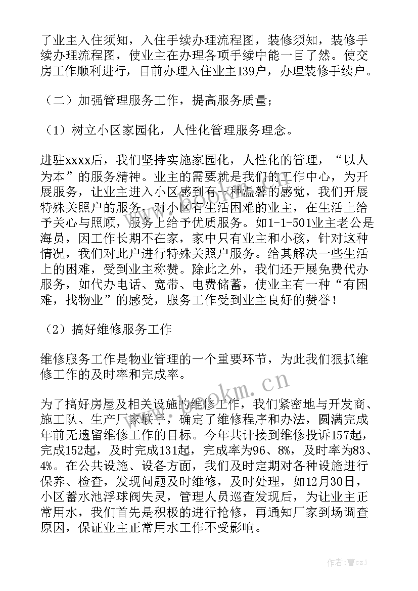 2023年居民小区管理负责工作职责精选