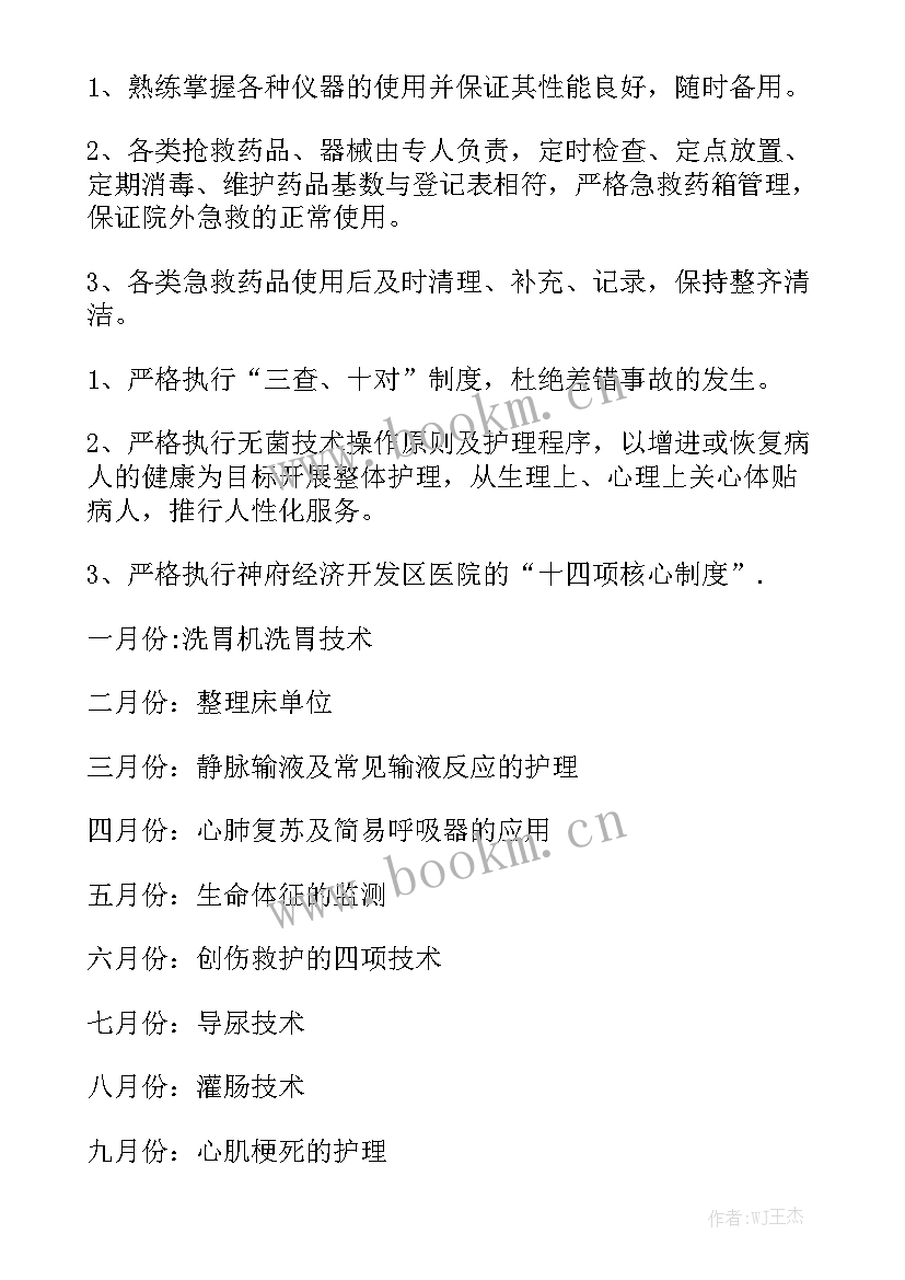 最新护理工作计划(九篇)