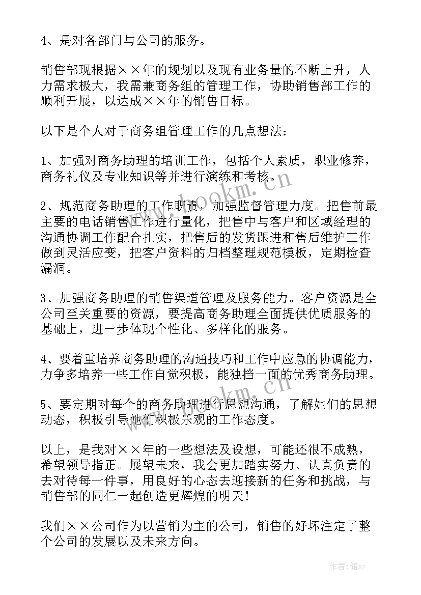 销售助理工作总结与计划模板