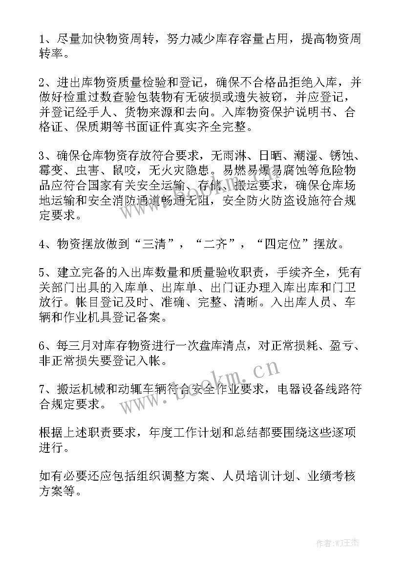 最新新入职仓库主管工作总结汇总