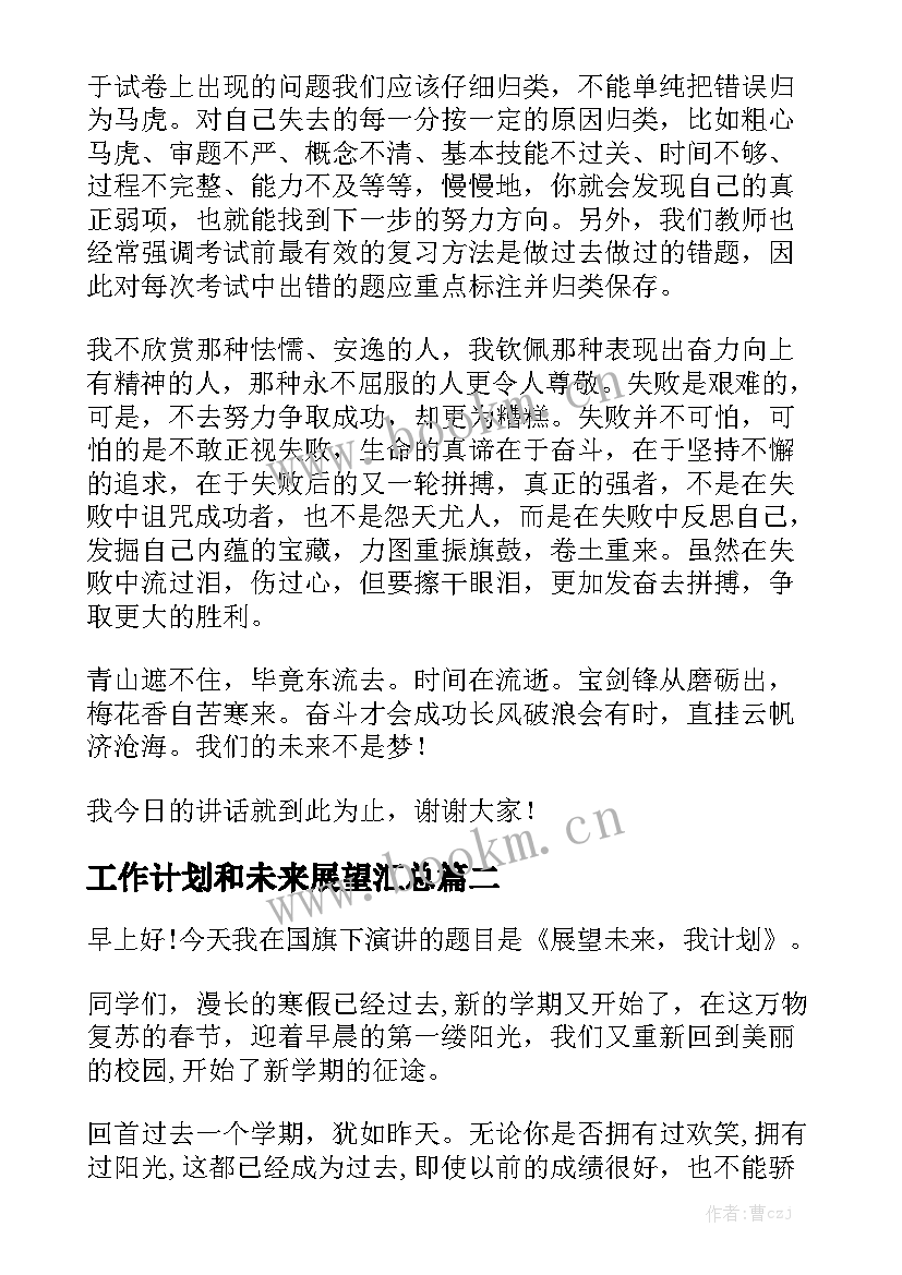 工作计划和未来展望汇总