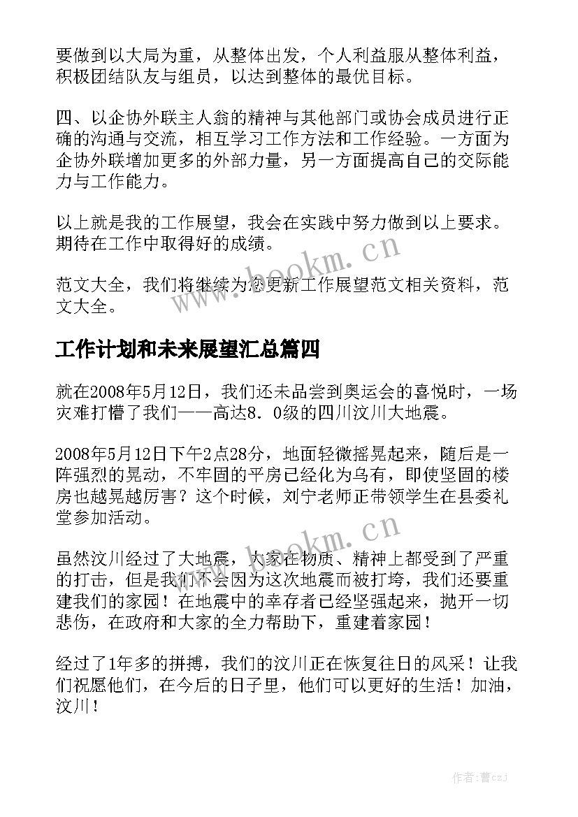 工作计划和未来展望汇总