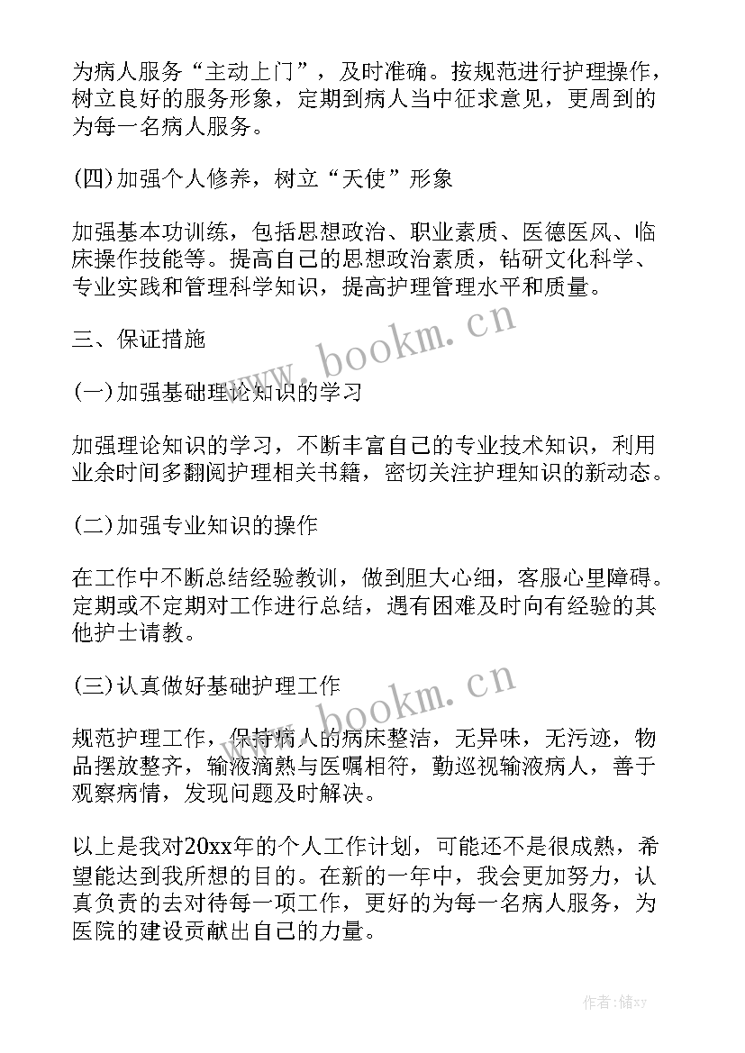 2023年护士的工作计划 护士工作计划实用