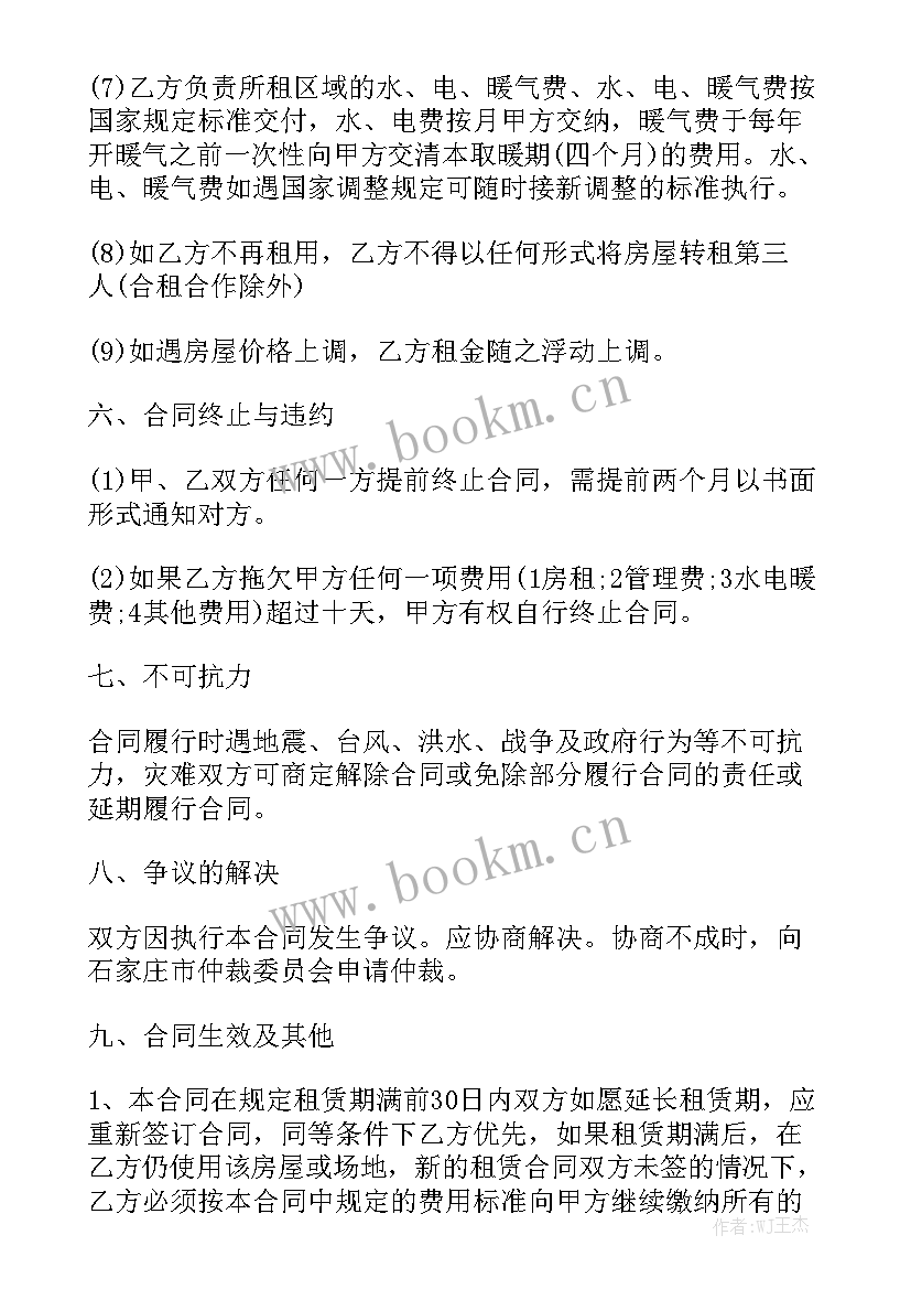 2023年房子租赁合同填写模板