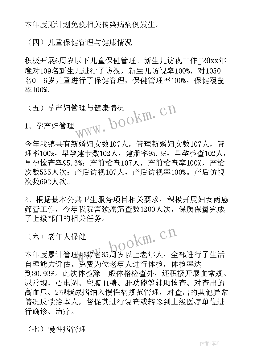 公共卫生的工作总结优质