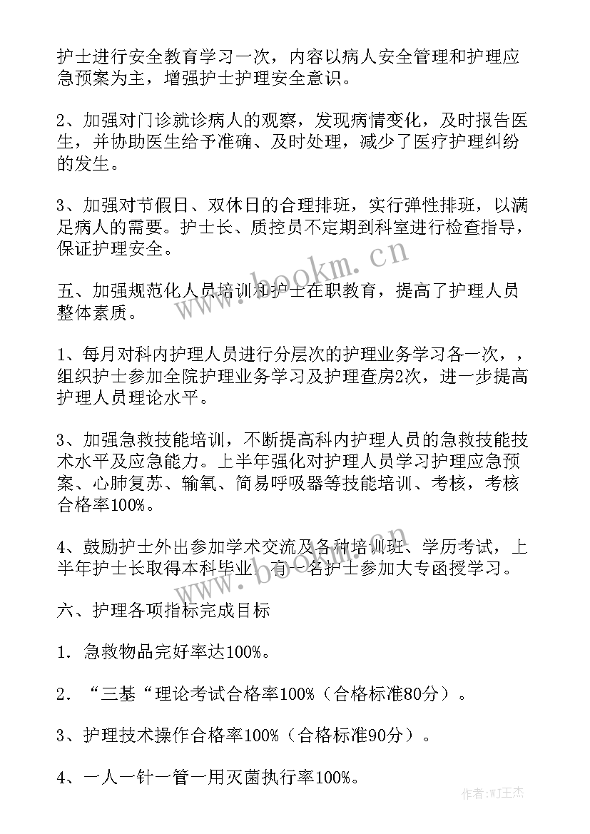 发热门诊特色护理工作总结报告模板