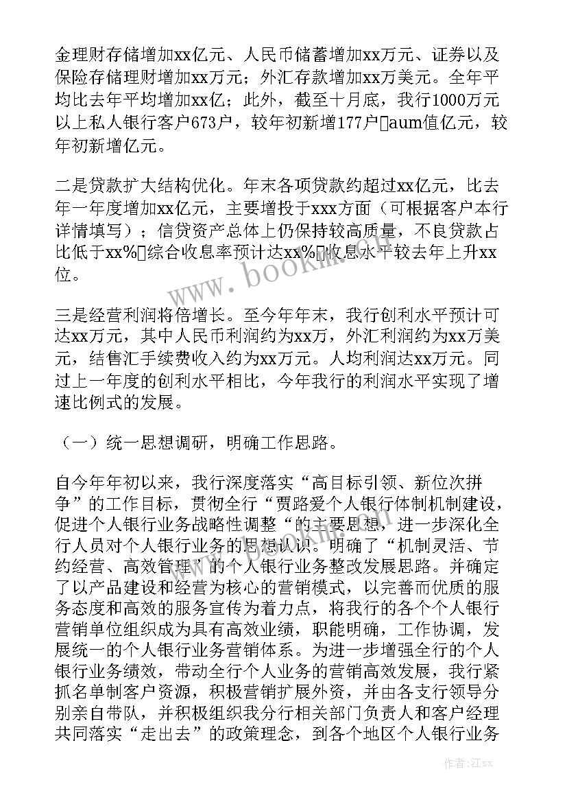 2023年银行资产质量报告 银行资产保全个人年度工作总结优秀