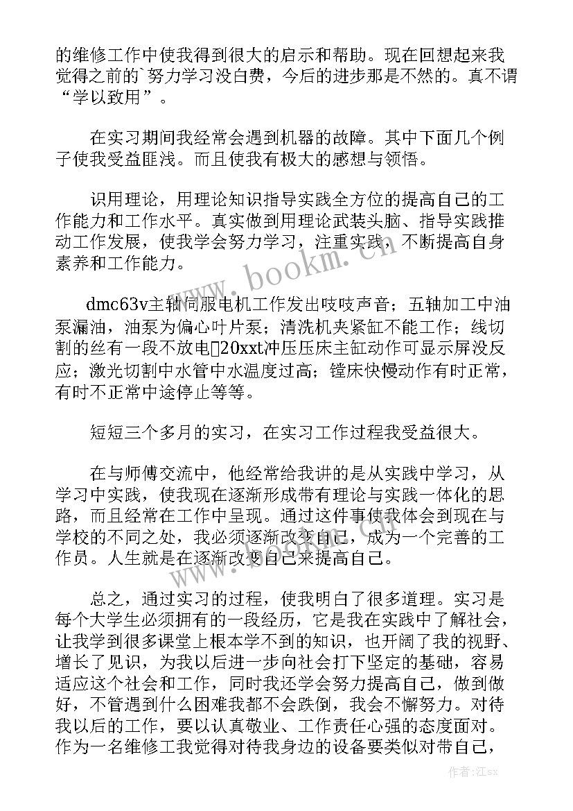 2023年塔吊电机维修工作总结报告实用