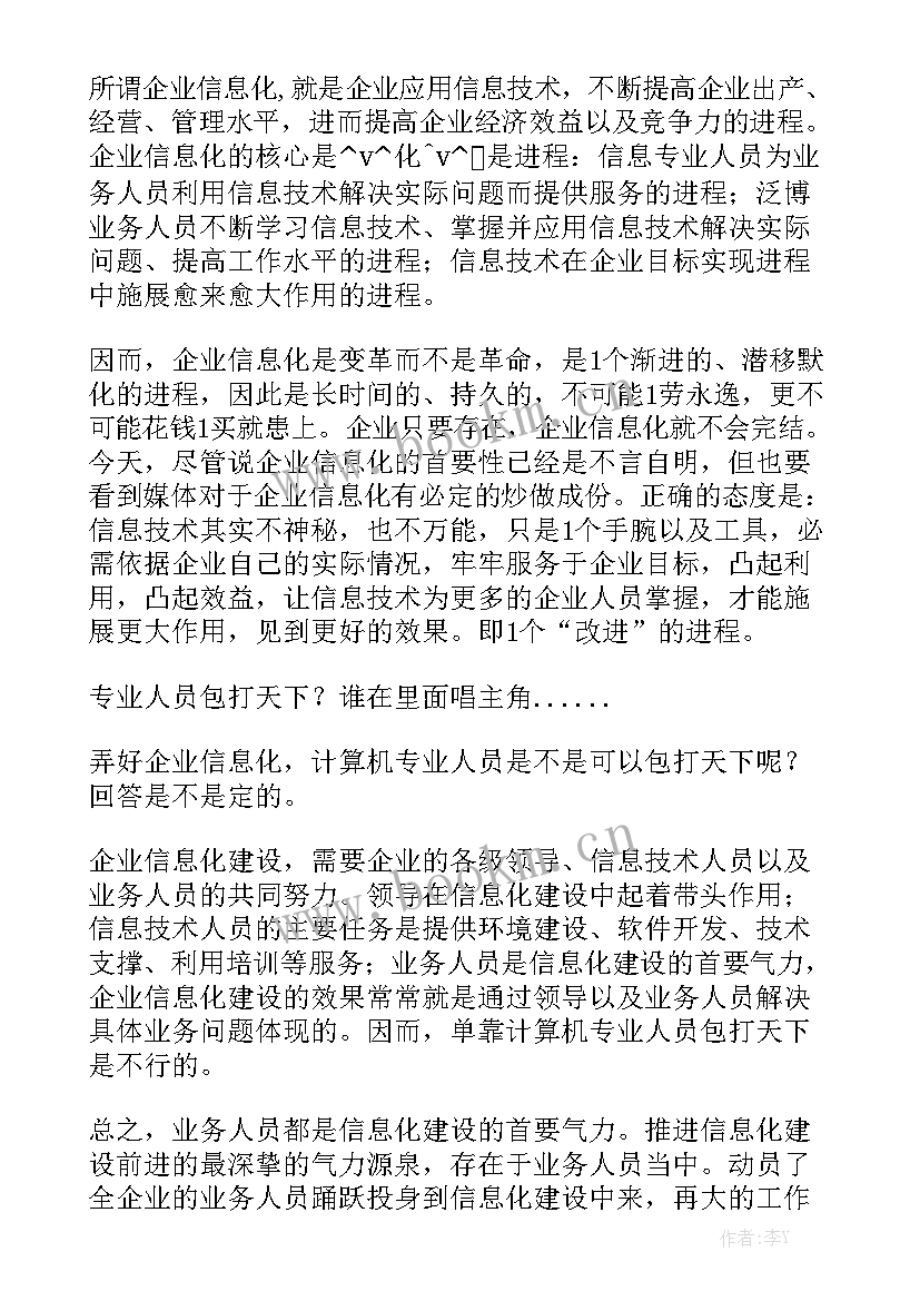 最新企业会计信息化工作规范总结模板