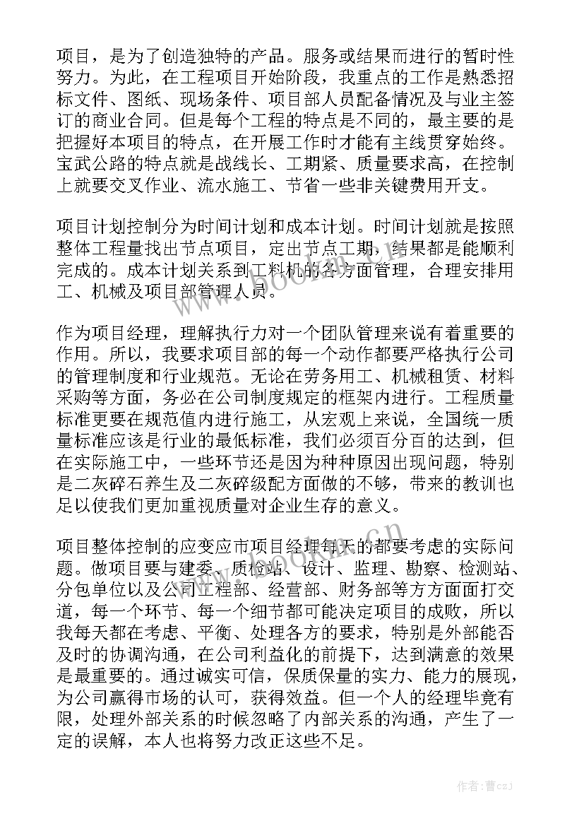 2023年信息系统项目经理职责 项目经理工作总结优质