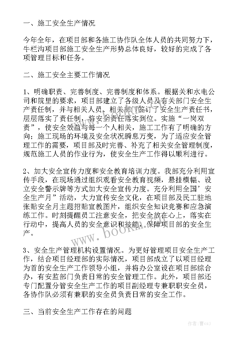 最新歌舞团安全工作总结汇报材料精选