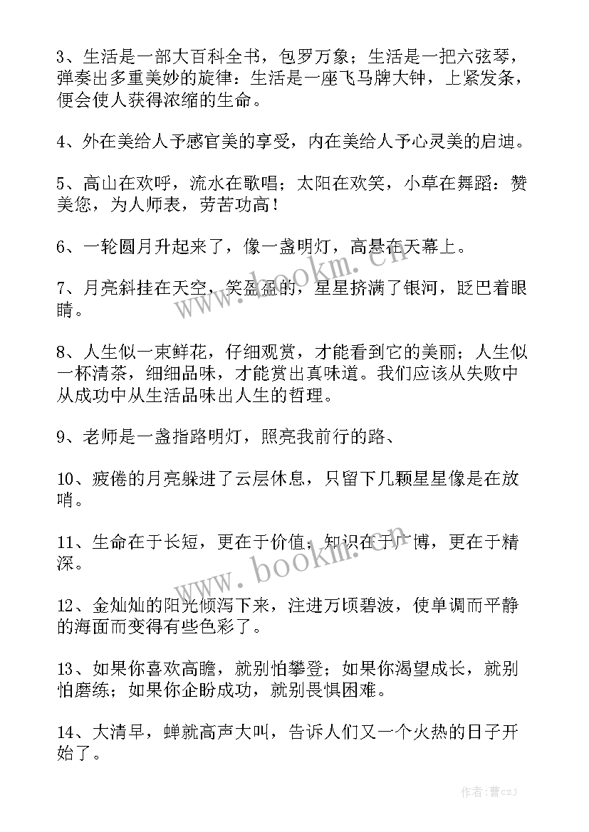 最新工作总结好词好句好段 积累好词好句经典好词好句赏析好词好句摘抄模板