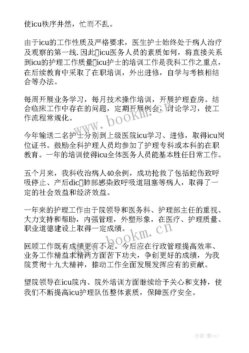 2023年医院护士送药送血工作总结 医院ICU护士工作总结汇总