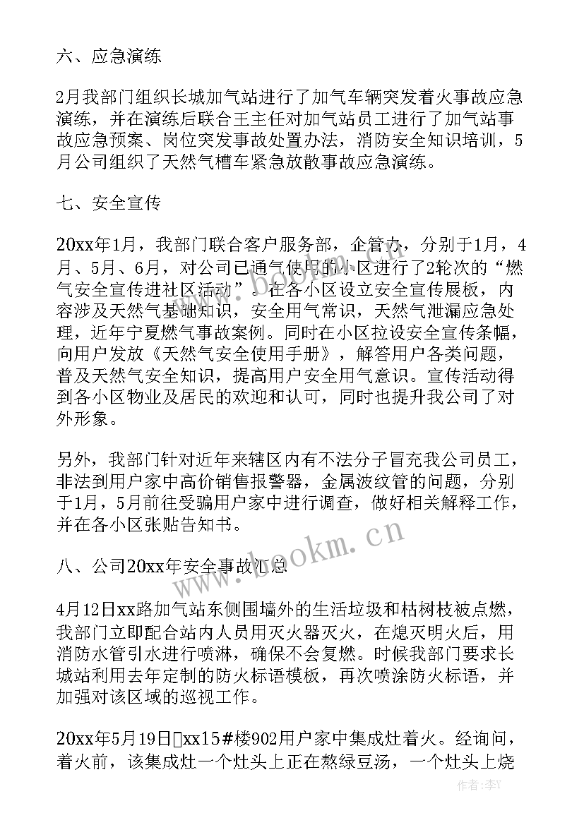 天然气公司前期工作总结报告大全