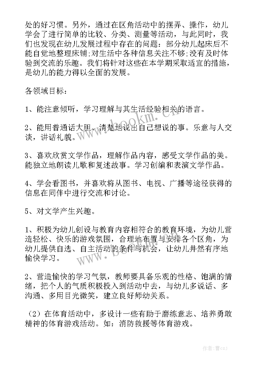 大班班主任保教工作计划 大班班级工作计划