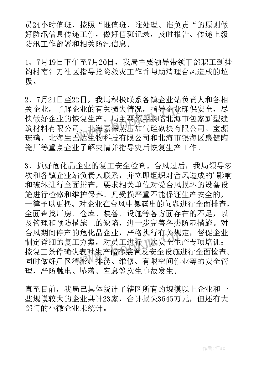 最新防汛防台风安全隐患排查 防台防汛工作总结通用