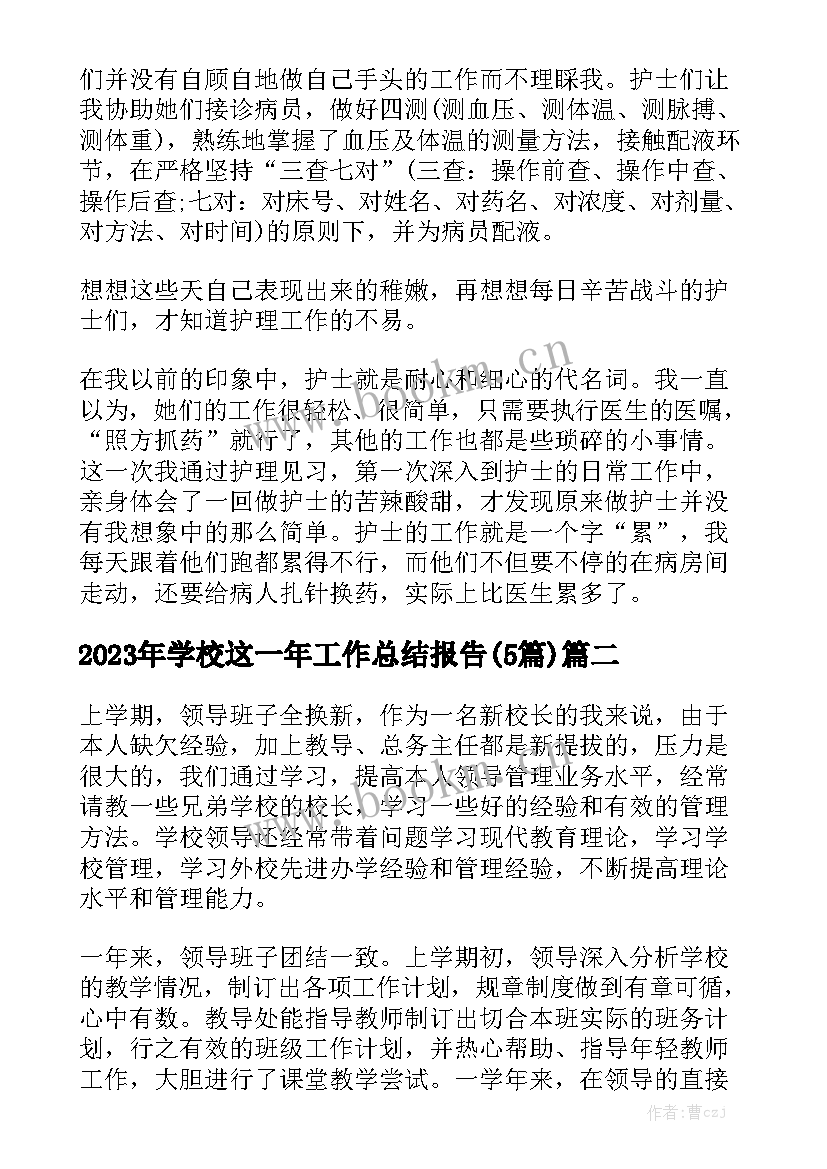 2023年学校这一年工作总结报告(5篇)