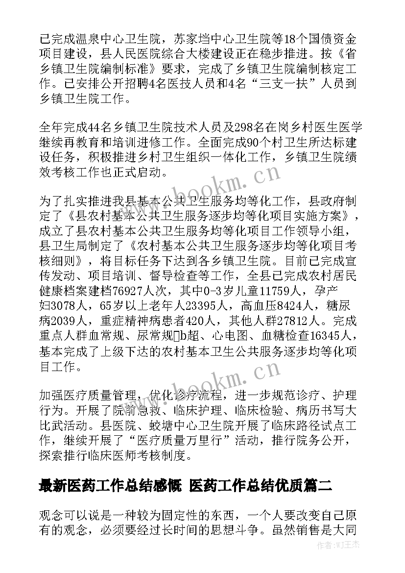 最新医药工作总结感慨 医药工作总结优质