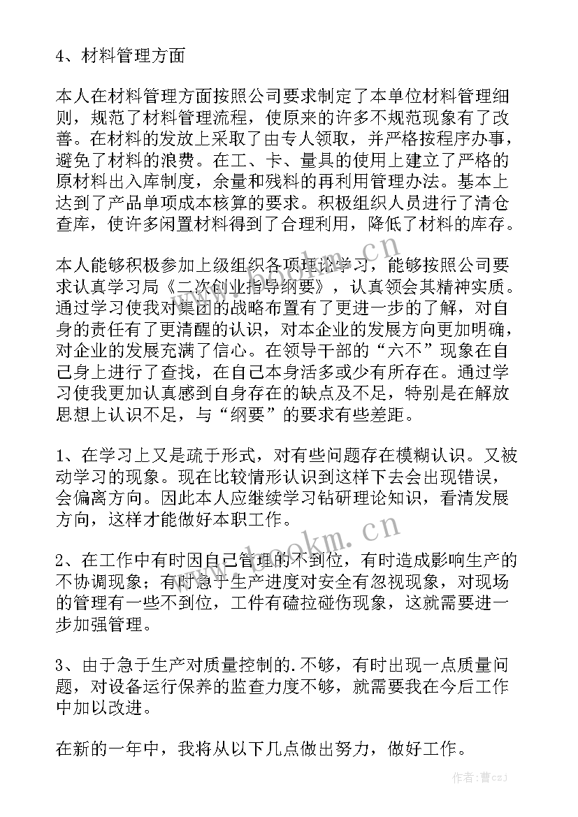 2023年厂长个人工作总结 厂长工作总结模板