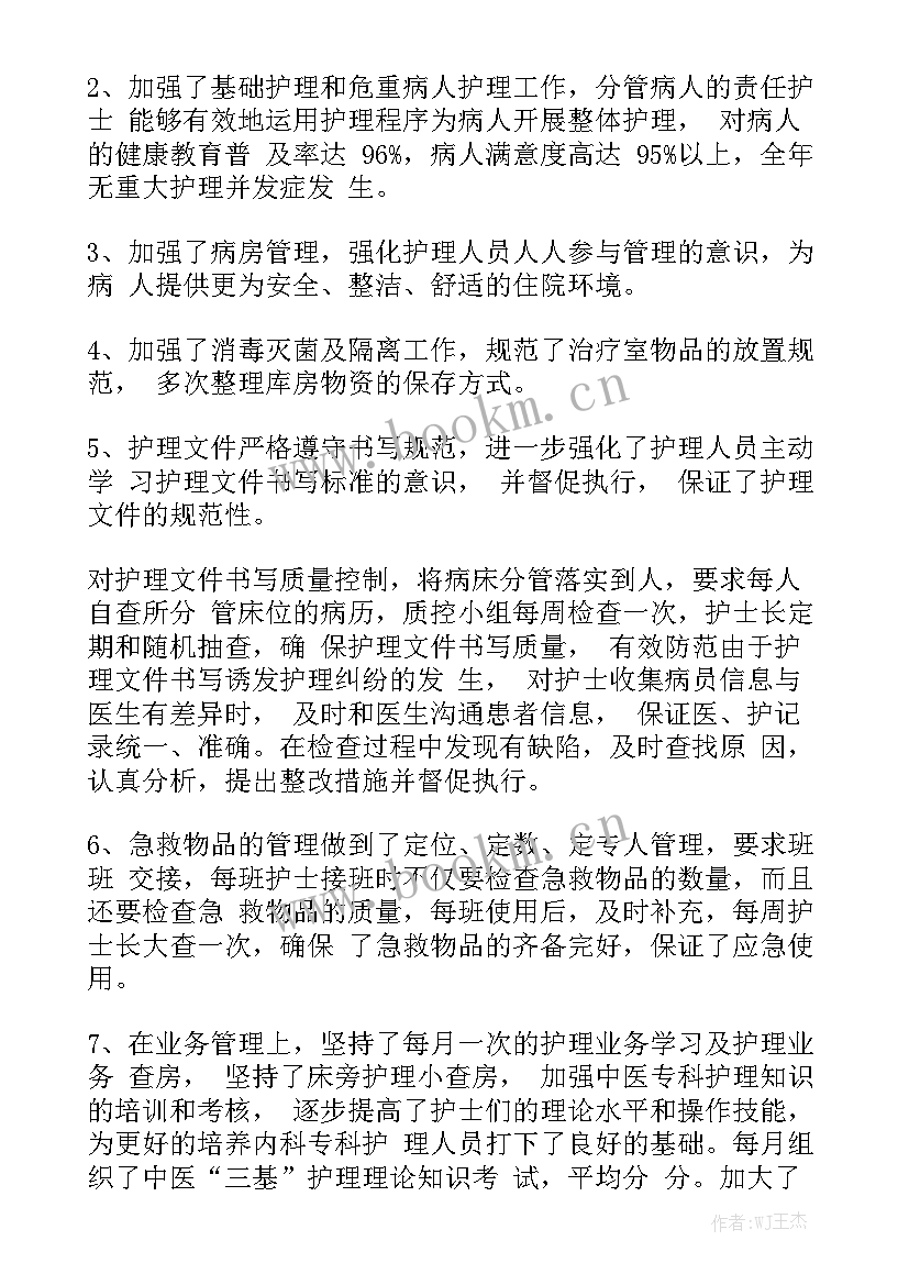 2023年脑病科护士工作总结与计划模板