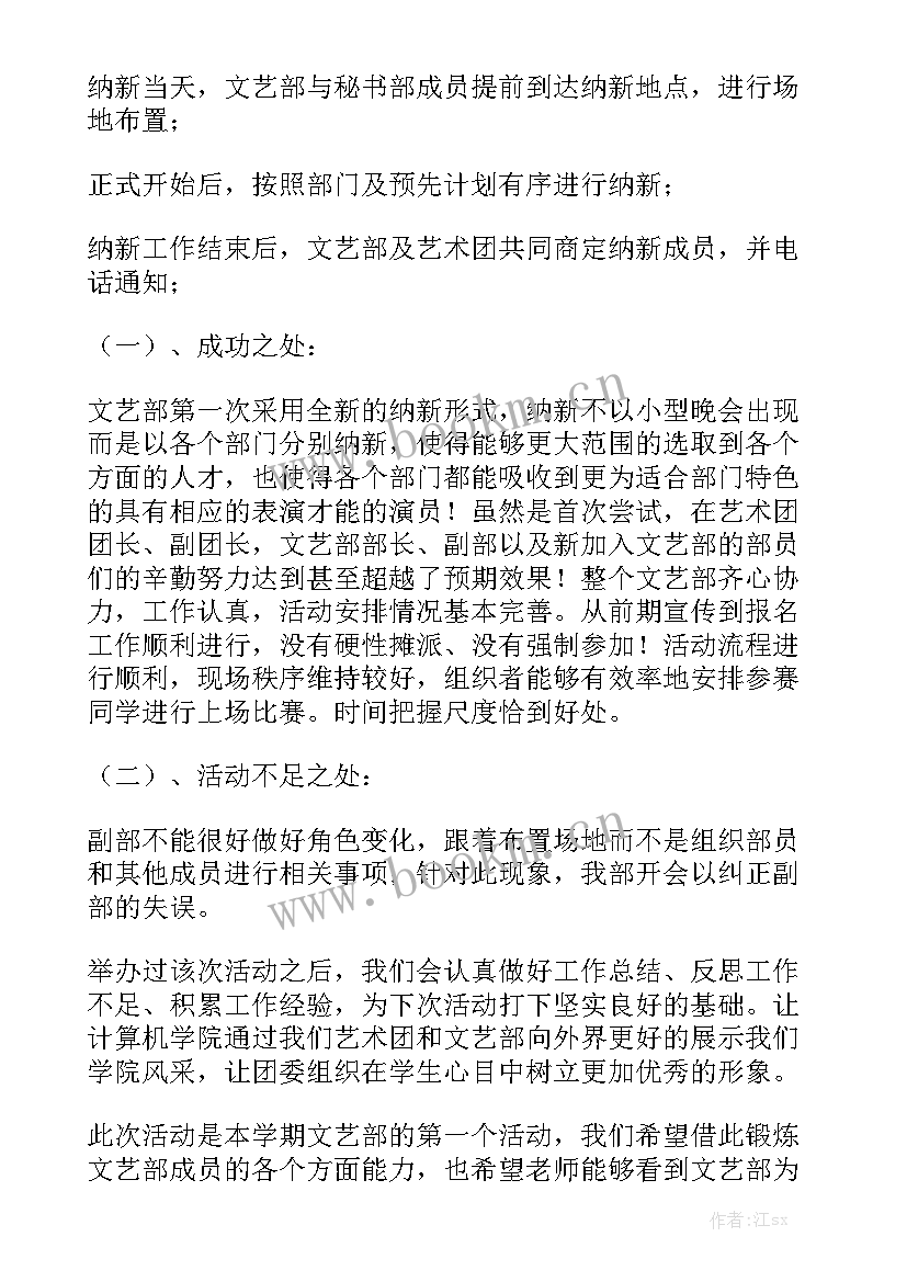 最新艺术团月末总结 艺术团工作总结汇报实用